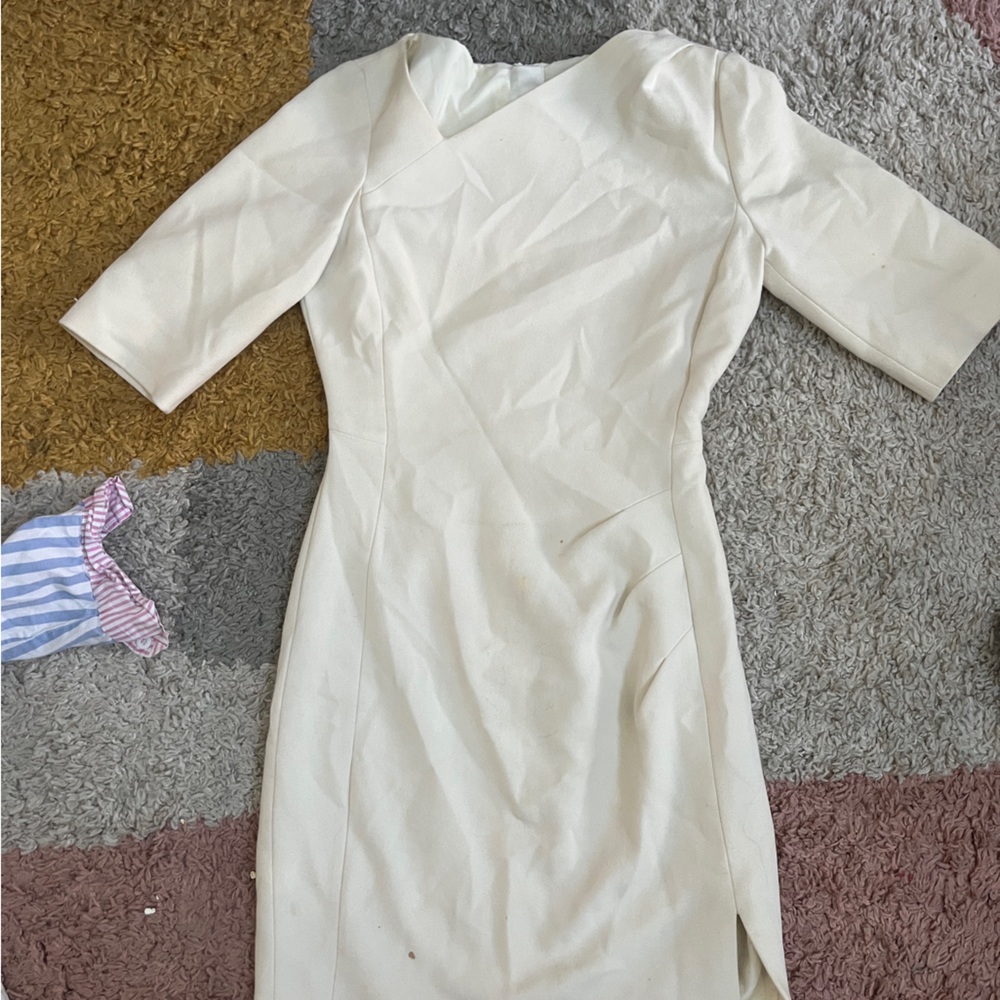 LK Bennett Cream Long Sleeve Dress